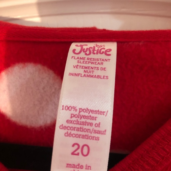 Justice Reindeer Hooded Sleepwear Size 20 - Picture 3 of 3